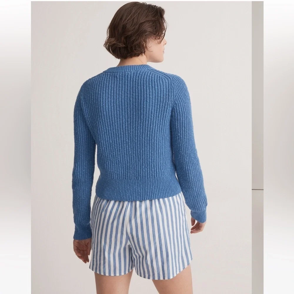 MADEWELL | Textural-Knit Cardigan Sweater hermitage blue - Picture 2 of 9